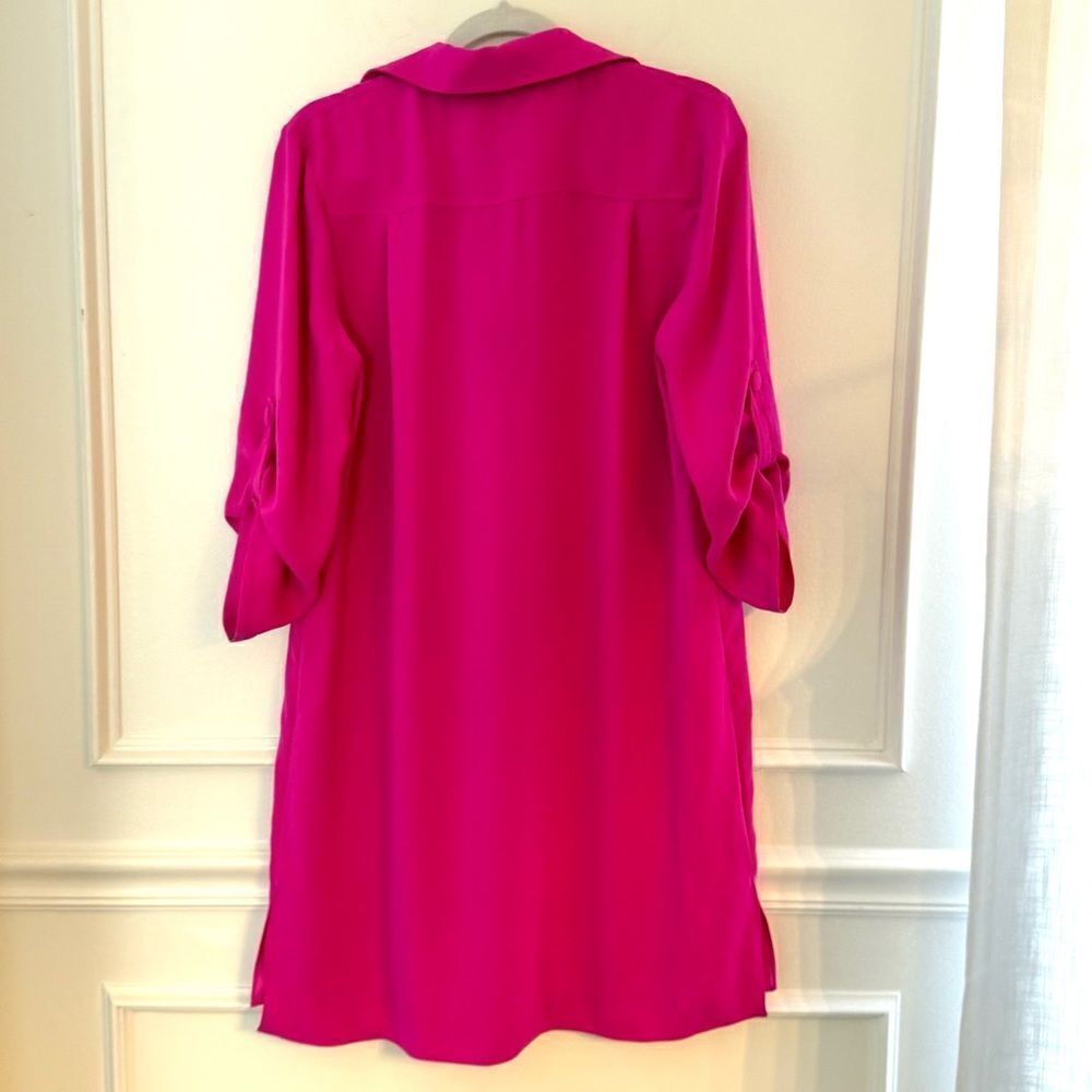Trina Turk Pink Collared Portrait Shirt Dress Size Medium NWT - Picture 10 of 11